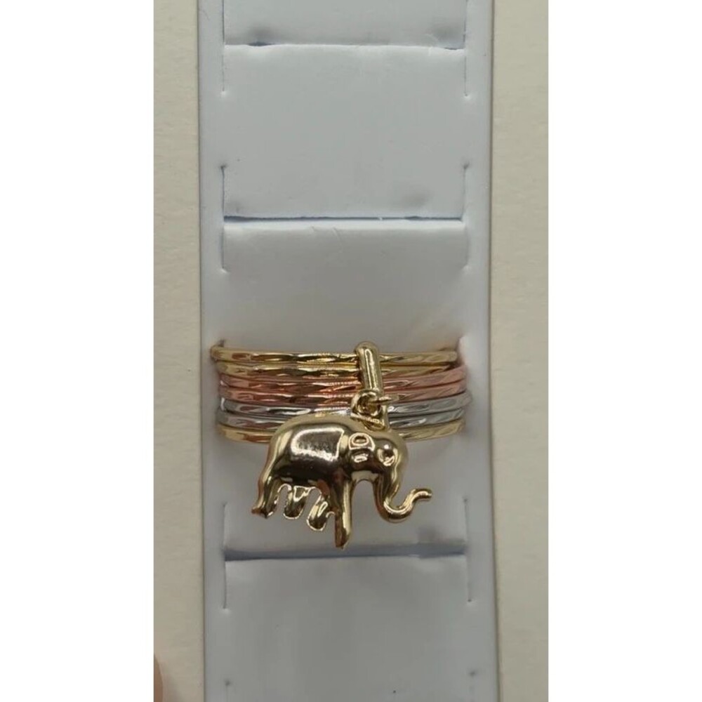 Anillo tres tonos chapado en oro